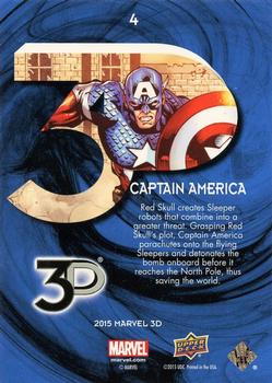 2015 Upper Deck Marvel 3D #4 Captain America Back