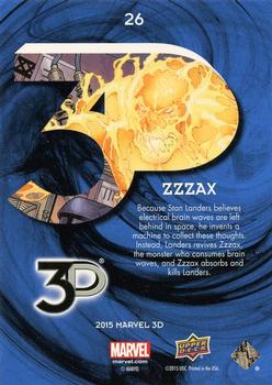 2015 Upper Deck Marvel 3D #26 Zzzax Back