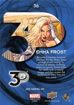 2015 Upper Deck Marvel 3D #36 Emma Frost Back