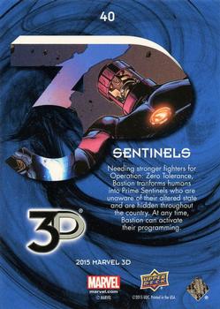 2015 Upper Deck Marvel 3D #40 Sentinels Back