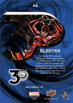 2015 Upper Deck Marvel 3D #46 Elektra Back