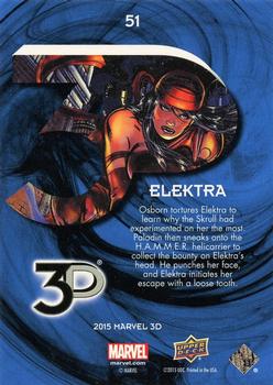 2015 Upper Deck Marvel 3D #51 Elektra Back