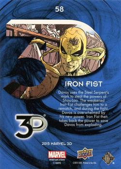 2015 Upper Deck Marvel 3D #58 Iron Fist Back
