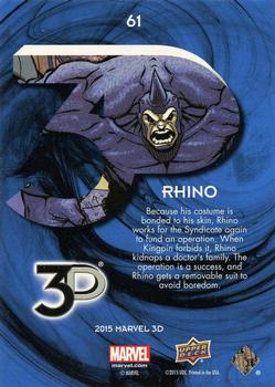 2015 Upper Deck Marvel 3D #61 Rhino Back