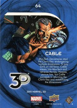 2015 Upper Deck Marvel 3D #64 Cable Back