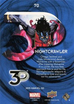 2015 Upper Deck Marvel 3D #70 Nightcrawler Back