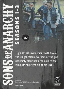2014 Cryptozoic Sons of Anarchy Seasons 1-3 #7 Tig's Confession Back