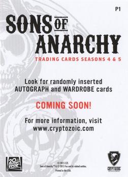 2015 Cryptozoic Sons of Anarchy Seasons 4-5 #P1 Fear The Reaper Back