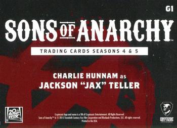 2015 Cryptozoic Sons of Anarchy Seasons 4-5 - Gallery #G1 Charlie Hunnam Back