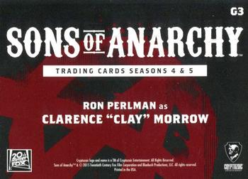 2015 Cryptozoic Sons of Anarchy Seasons 4-5 - Gallery #G3 Ron Perlman Back