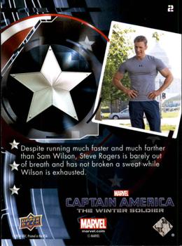 2014 Upper Deck Captain America The Winter Soldier #2 Despite running much faster and much farther than Back