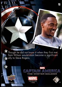 2014 Upper Deck Captain America The Winter Soldier #5 Though he did not know it when they first met, Sam Back