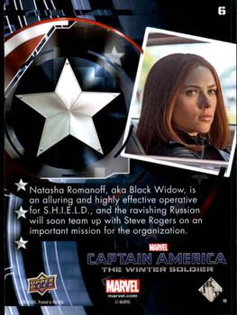 2014 Upper Deck Captain America The Winter Soldier #6 Natasha Romanoff, aka Black Widow, is an alluring Back