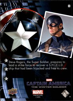 2014 Upper Deck Captain America The Winter Soldier #8 Steve Rogers, the Super Soldier, prepares to lead Back