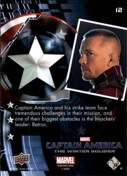 2014 Upper Deck Captain America The Winter Soldier #12 Captain America and his strike team face tremendou Back