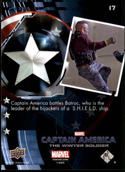 2014 Upper Deck Captain America The Winter Soldier #17 Captain America battles Batroc, who is the leader Back
