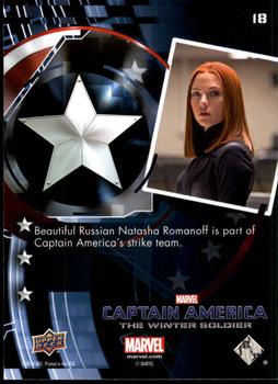 2014 Upper Deck Captain America The Winter Soldier #18 Beautiful Russian Natasha Romanoff is part of Capt Back