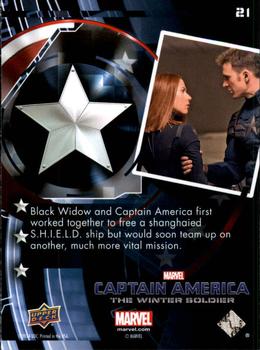 2014 Upper Deck Captain America The Winter Soldier #21 Black Widow and Captain America first worked toget Back