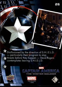 2014 Upper Deck Captain America The Winter Soldier #26 Disillusioned by the direction of S.H.I.E.L.D. - p Back