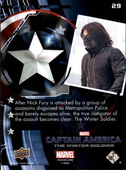 2014 Upper Deck Captain America The Winter Soldier #29 After Nick Fury is attacked by a group of assassin Back