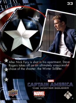 2014 Upper Deck Captain America The Winter Soldier #33 After Nick Fury is shot in his apartment, Steve Ro Back