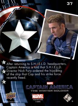 2014 Upper Deck Captain America The Winter Soldier #37 After returning to S.H.I.E.L.D. headquarters, Capt Back
