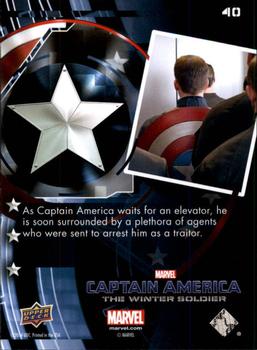 2014 Upper Deck Captain America The Winter Soldier #40 As Captain America waits for an elevator, he is so Back