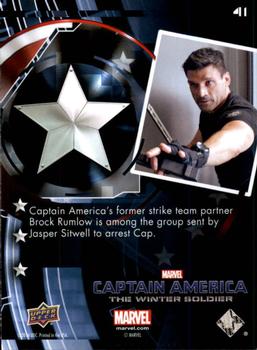 2014 Upper Deck Captain America The Winter Soldier #41 Captain America's former strike team partner Brock Back