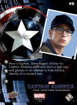 2014 Upper Deck Captain America The Winter Soldier #46 Now a fugitive, Steve Rogers ditches his Captain A Back