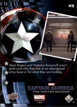 2014 Upper Deck Captain America The Winter Soldier #49 Steve Rogers and Natasha Romanoff aren't quite sur Back