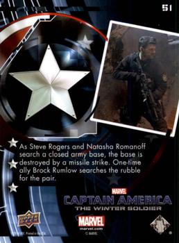 2014 Upper Deck Captain America The Winter Soldier #51 As Steve Rogers and Natasha Romanoff search a clos Back