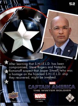 2014 Upper Deck Captain America The Winter Soldier #52 After learning that S.H.I.E.L.D. has been compromi Back