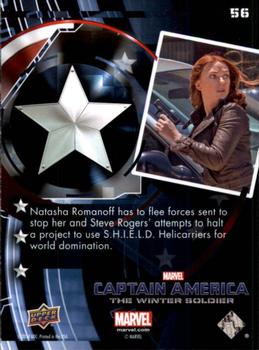 2014 Upper Deck Captain America The Winter Soldier #56 Natasha Romanoff has to flee forces sent to stop h Back