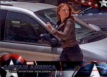2014 Upper Deck Captain America The Winter Soldier #56 Natasha Romanoff has to flee forces sent to stop h Front