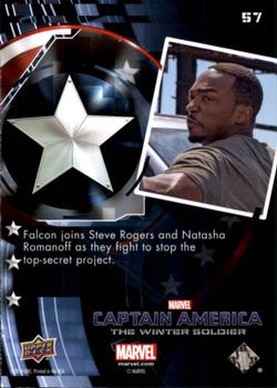 2014 Upper Deck Captain America The Winter Soldier #57 Falcon joins Steve Rogers and Natasha Romanoff as Back