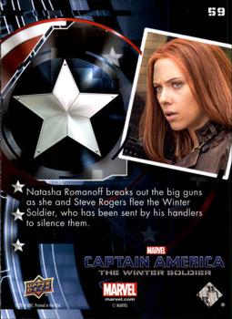 2014 Upper Deck Captain America The Winter Soldier #59 Natasha Romanoff breaks out the big guns as she an Back