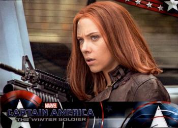 2014 Upper Deck Captain America The Winter Soldier #59 Natasha Romanoff breaks out the big guns as she an Front