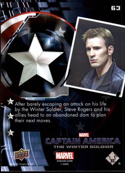 2014 Upper Deck Captain America The Winter Soldier #63 After barely escaping an attack on his life by the Back