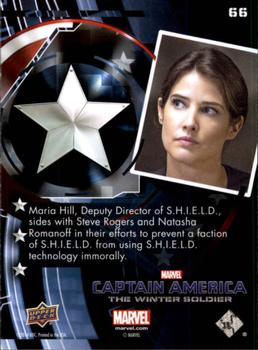 2014 Upper Deck Captain America The Winter Soldier #66 Maria Hill, Deputy Director of S.H.I.E.L.D., sides Back