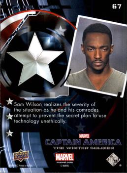 2014 Upper Deck Captain America The Winter Soldier #67 Sam Wilson realizes the severity of the situation Back