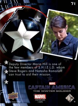 2014 Upper Deck Captain America The Winter Soldier #71 Deputy Director Maria Hill is one of the few membe Back