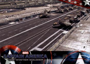 2014 Upper Deck Captain America The Winter Soldier #76 A squadron of Quinjets stands ready to guard S.H.I Front