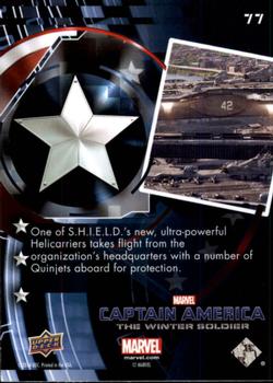 2014 Upper Deck Captain America The Winter Soldier #77 One of S.H.I.E.L.D.'s new, ultra-powerful Helicarr Back