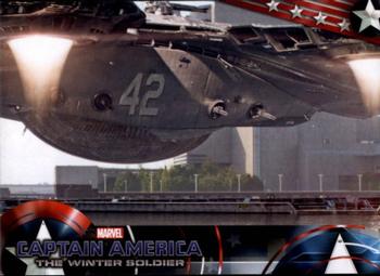 2014 Upper Deck Captain America The Winter Soldier #78 S.H.I.E.L.D.'sz new Helicarrier begins its flight Front