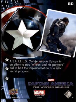 2014 Upper Deck Captain America The Winter Soldier #80 A S.H.I.E.L.D. Quinjet atacks Falcon in an effort Back