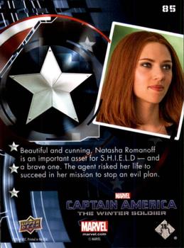 2014 Upper Deck Captain America The Winter Soldier #85 Beautiful and cunning, Natasha Romanoff is an impo Back