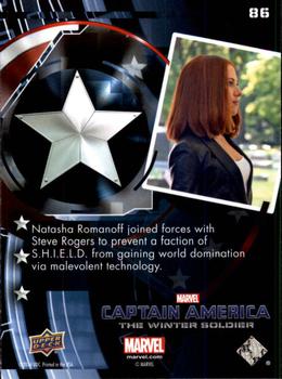 2014 Upper Deck Captain America The Winter Soldier #86 Natasha Romanoff joined forces with Steve Rogers t Back