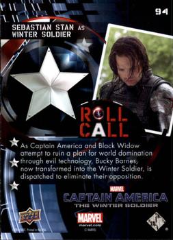 2014 Upper Deck Captain America The Winter Soldier #94 Sebastian Stan as Winter Soldier Back