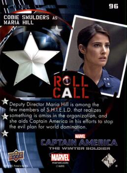 2014 Upper Deck Captain America The Winter Soldier #96 Cobie Smulders as Maria Hill Back