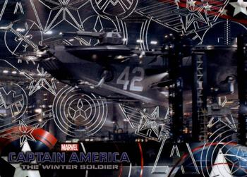 2014 Upper Deck Captain America The Winter Soldier - Silver Patriotic Foil #24 S.H.I.E.L.D.'s new Luxor Class of Helicarriers - m Front